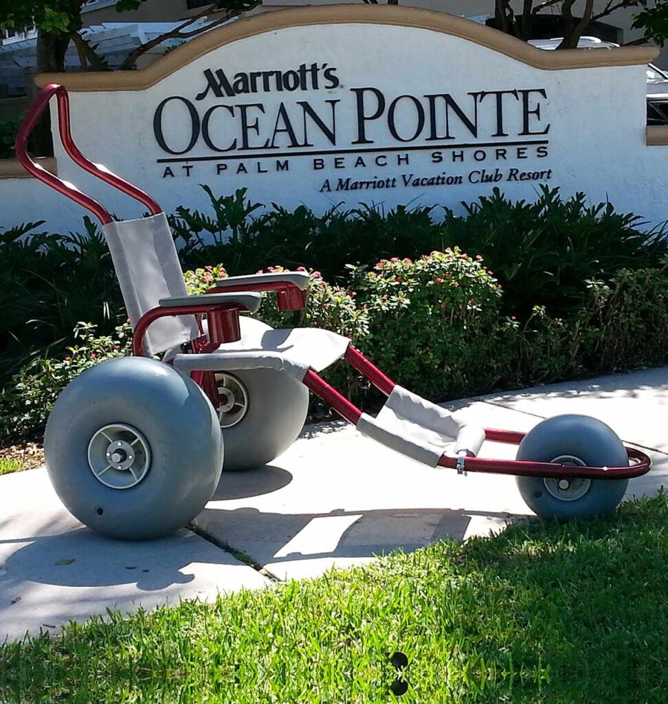 Red Sand Rider Beach Wheelchair at Ocean Pointe Marriott