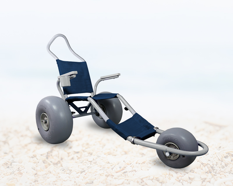 Silver sand rider beach wheelchair wide armrests and cup holder